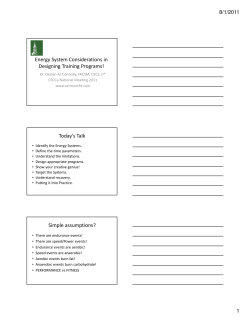 Energy System Considerations in Designing Training Programs