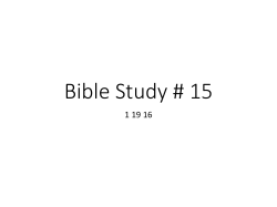 Copies of Bible Study Charts 19 Jan 2016