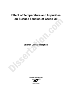 Effect of Temperature and Impurities on Surface Tension of Crude Oil