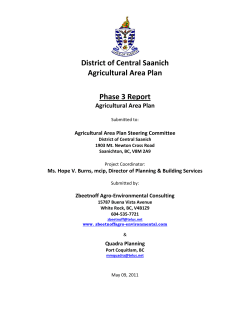 District of Central Saanich Agricultural Area Plan Phase 3 Report