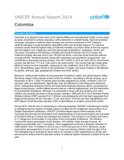 UNICEF Annual Report 2014 Colombia
