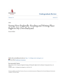 Seeing New Englandly: Reading and Writing Place Right in My Own