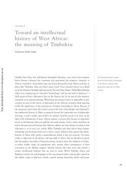 Toward an Intellectual History of West Africa : the meaning of Timbuktu