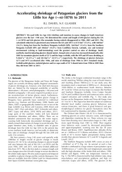 ($AD 1870) to 2011 - International Glaciological Society