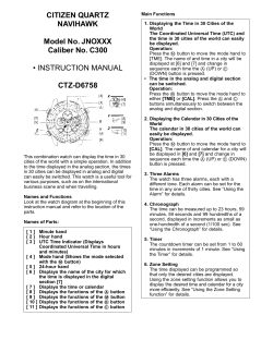 CITIZEN QUARTZ NAVIHAWK Model No. JNOXXX Caliber No. C300