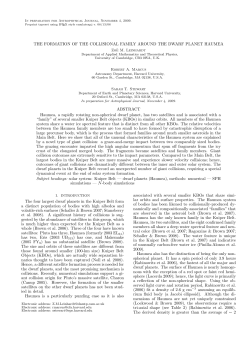 the formation of the collisional family