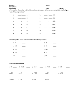 Guided Notes - Square Roots Review