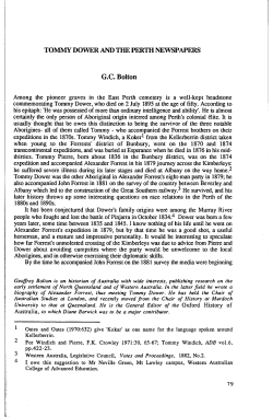 TOMMY DOWER AND THE PERTH - ANU Press