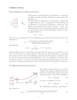 Collision Theory. Energy and Momentum Transfer. Calculation of