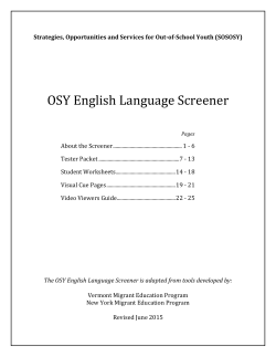 OSY English Language Screener