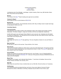 Floridians Board Meeting June 4, 2012 9:30 A.M. PGICA In