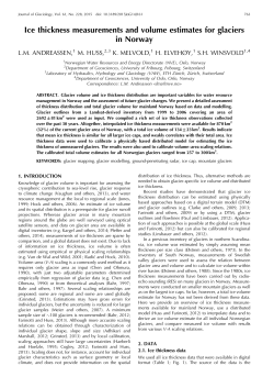 Ice thickness measurements and volume estimates for