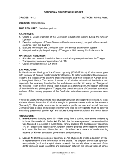 CONFUCIAN EDUCATION IN KOREA GRADES: 9