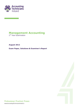 Management Accounting - Accounting Technicians Ireland