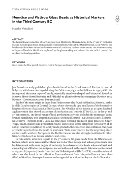 němčice and Pistiros: glass Beads as Historical Markers in the third