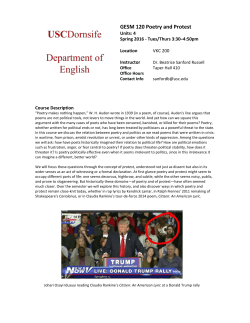 GESM 120 Poetry and Protest