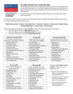 Got Skills? Identify Your Transferable Skills
