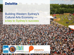 Building Western Sydney`s Cultural Arts Economy