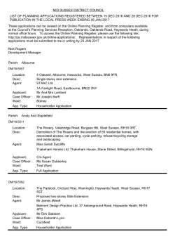 mid sussex district council list of planning applications registered