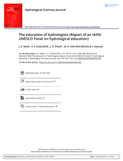 The education of hydrologists (Report of an IAHS