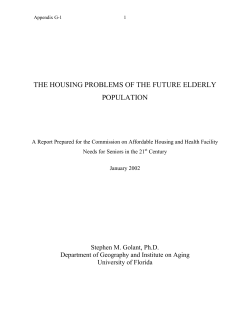 the housing problems of the future elderly population