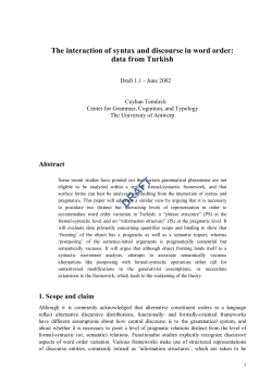 The interaction of syntax and discourse in word order: data from