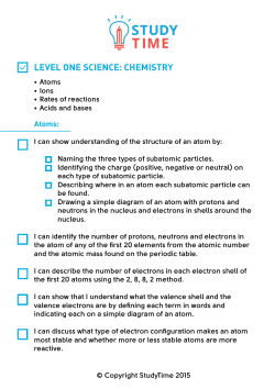 level one science: chemistry