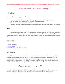 Determination of Acetic Acid in Vinegar ()