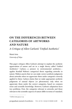 ON THE DIFFERENCES BETWEEN CATEGORIES OF ARTWORKS