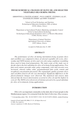PHYSICOCHEMICAL CHANGES OF OLIVE OIL AND SELECTED