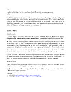 Structure and function of key macromolecules involved in - IGB-CNR