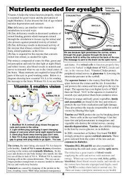 Nutrients needed for eyesight