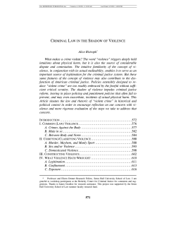 Criminal Law in the Shadow of Violence