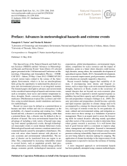 Preface: Advances in meteorological hazards and extreme
