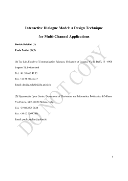 Interactive Dialogue Model: a Design Technique for Multi