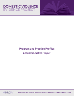 Program and Practice Profiles Economic Justice Project