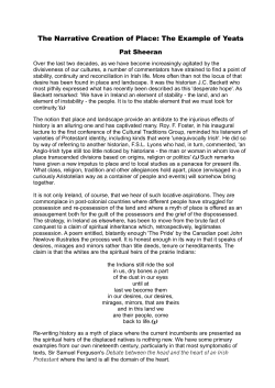 The Narrative Creation of Place: The Example of Yeats