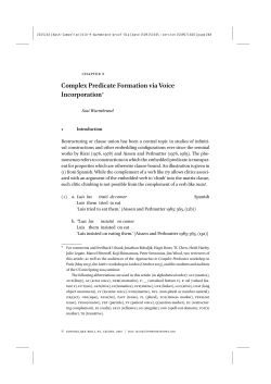 Complex Predicate Formation via Voice Incorporation - LingBuzz