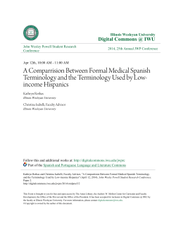 A Comparrision Between Formal Medical Spanish Terminology and