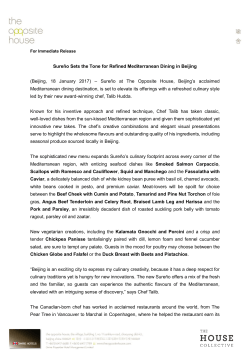 Sure&ntilde;o Sets the Tone for Refined Mediterranean Dining in Beijing