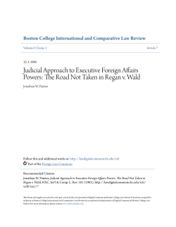 Judicial Approach to Executive Foreign Affairs Powers