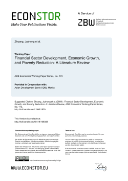 Financial Sector Development, Economic Growth, and Poverty