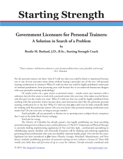 Government licensure for personal trainers