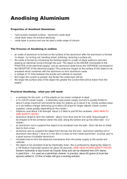 Anodising Aluminium 2