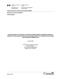 Characterization and Analysis of Fisheries Related