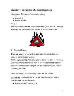 Chapter 4: Controlling Chemical Reactions