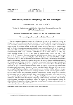 Evolutionary steps in ichthyology and new challenges*