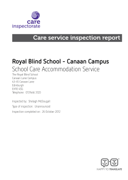 Royal Blind School - Canaan Campus School Care Accommodation