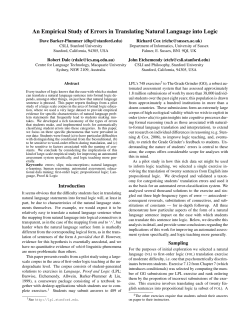 An Empirical Study of Errors in Translating Natural Language into