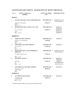 licenced security agencies in west bengal